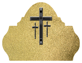 DARAY L 517 BK SH GD Black 3 Crosses Shimmer Gold Background